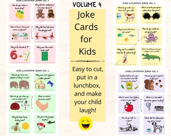 Kids Joke Cards, Jokes for Kids, Lunchbox Notes for Kids, Goofy Jokes for Kids, Lunch notes for kids, Print at Home, Jokes for Children
