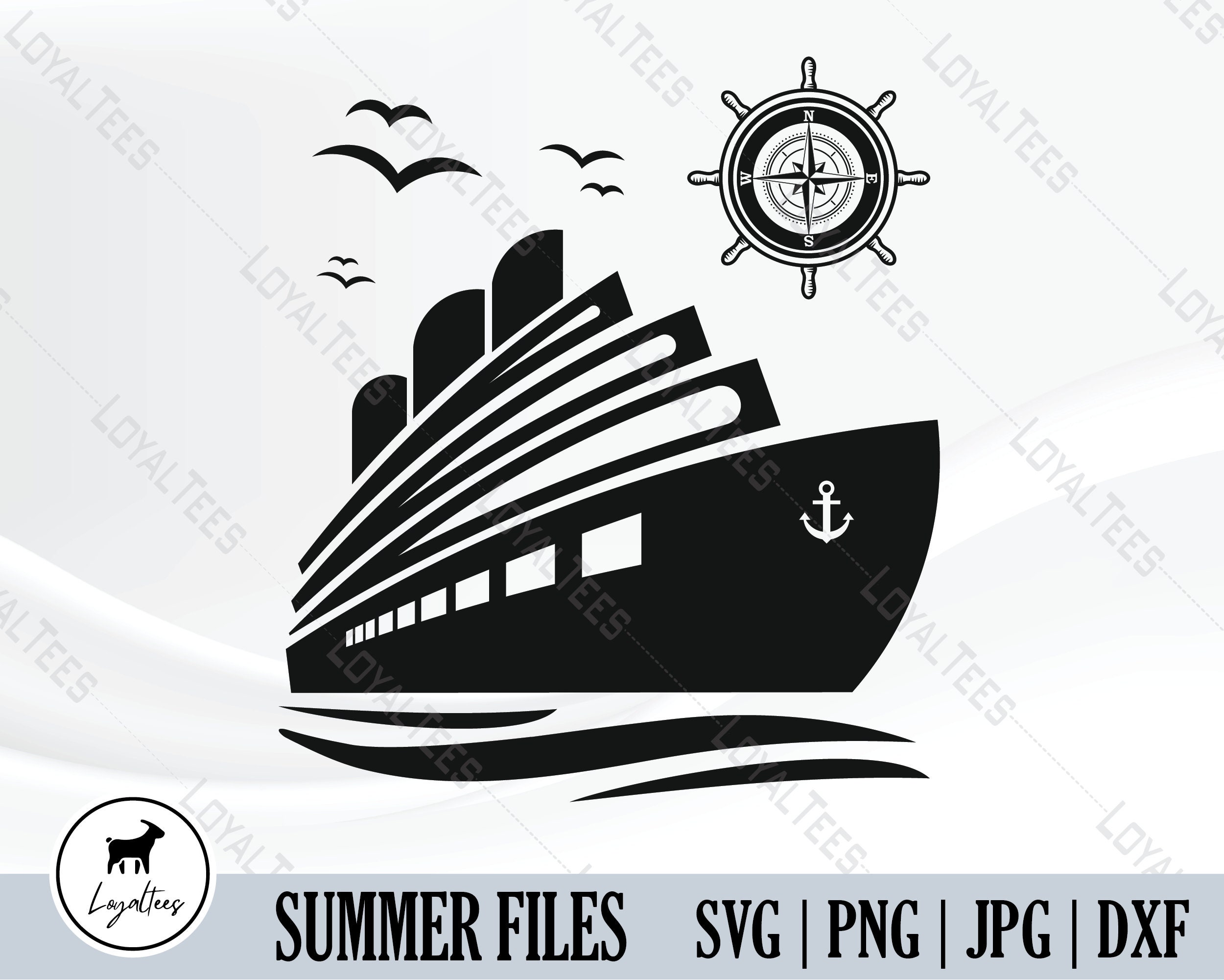 Cruise ship silhouette