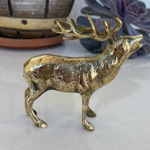 Swedish Deer, Brass Casting, Handcrafted Gift, Decorative, Deer , Ornament, Figurine, Vintage Gift, Deer Sculpture, Statue christmas