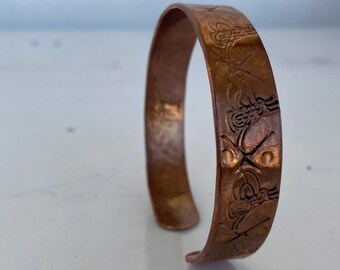 Pure Brass Cuff Bracelet, Handmade Textured Round or Oval Custom Hand stamped Cooper - You Personalize Brass Bracelet