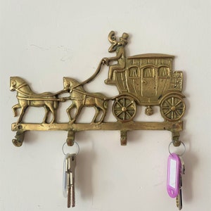 brass key holder for wall , Christmas  Vintage Brass Key Hook - Key Holder  - Brass Key Hanger