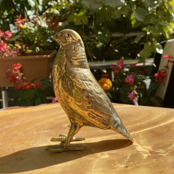 Bird Figurine, Bird Statue, Vintage, sculpture,  brass animals Farmhouse Decor, Tabletop Decor, Ornament, Gift, christmas