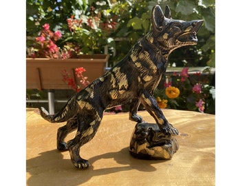 Solid Brass Wolf Figurine,  Christmas Ornament, Wolf Statue, animals Wolf Statue, Sculpture, Black  Bust,  Wolves Figurine,Wolves Statue,