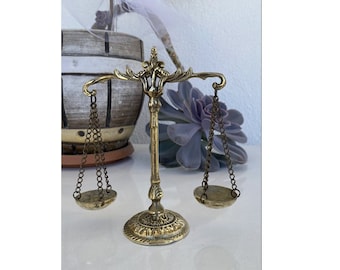Scales of justice, libra scale, Justice Jewelry, Christmas Brass Justice Office Decor christmas , Gold