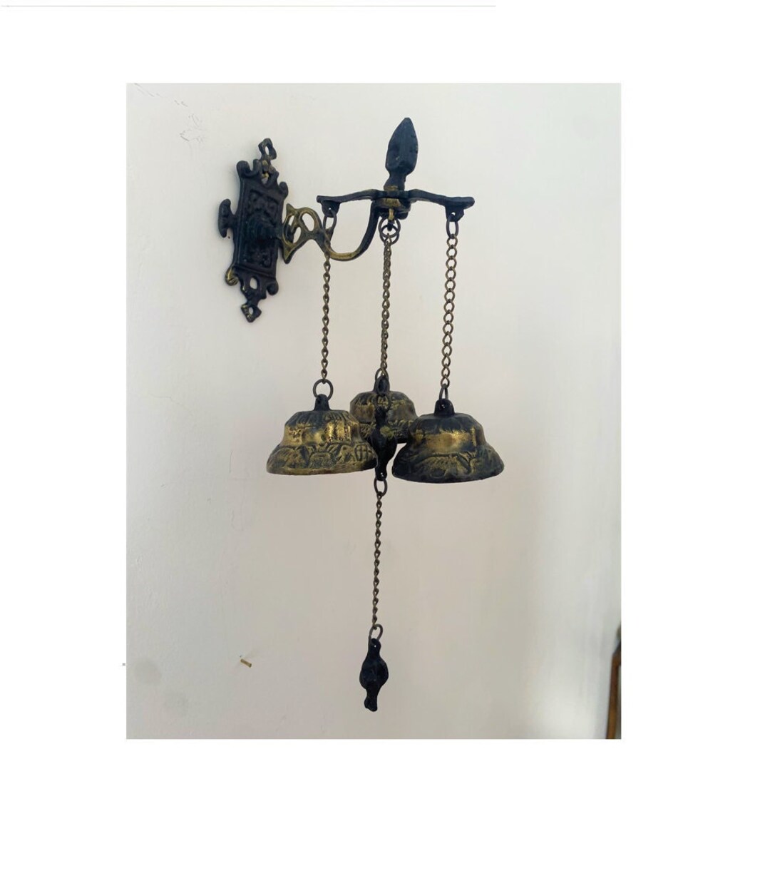 Vintage Brass Doorbell Hanging Wall Chimes 3 Bells Antique Art - Etsy
