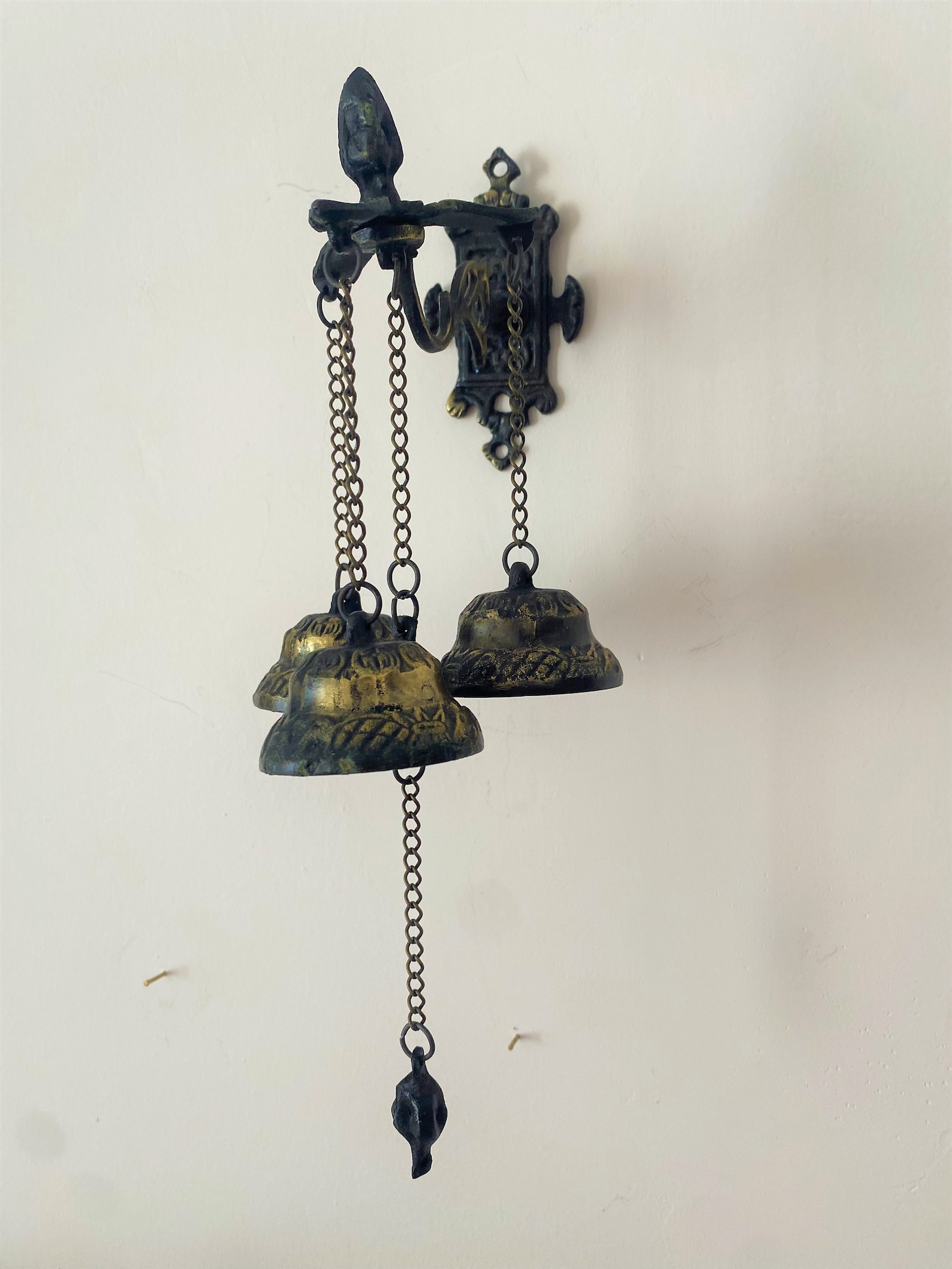 Vintage Brass Doorbell Hanging Wall Chimes 3 Bells Antique Art - Etsy