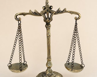 Scale of justice , Vintage Balance, Lawyer Gift, Office Ornament, Courtroom Decor, Libra