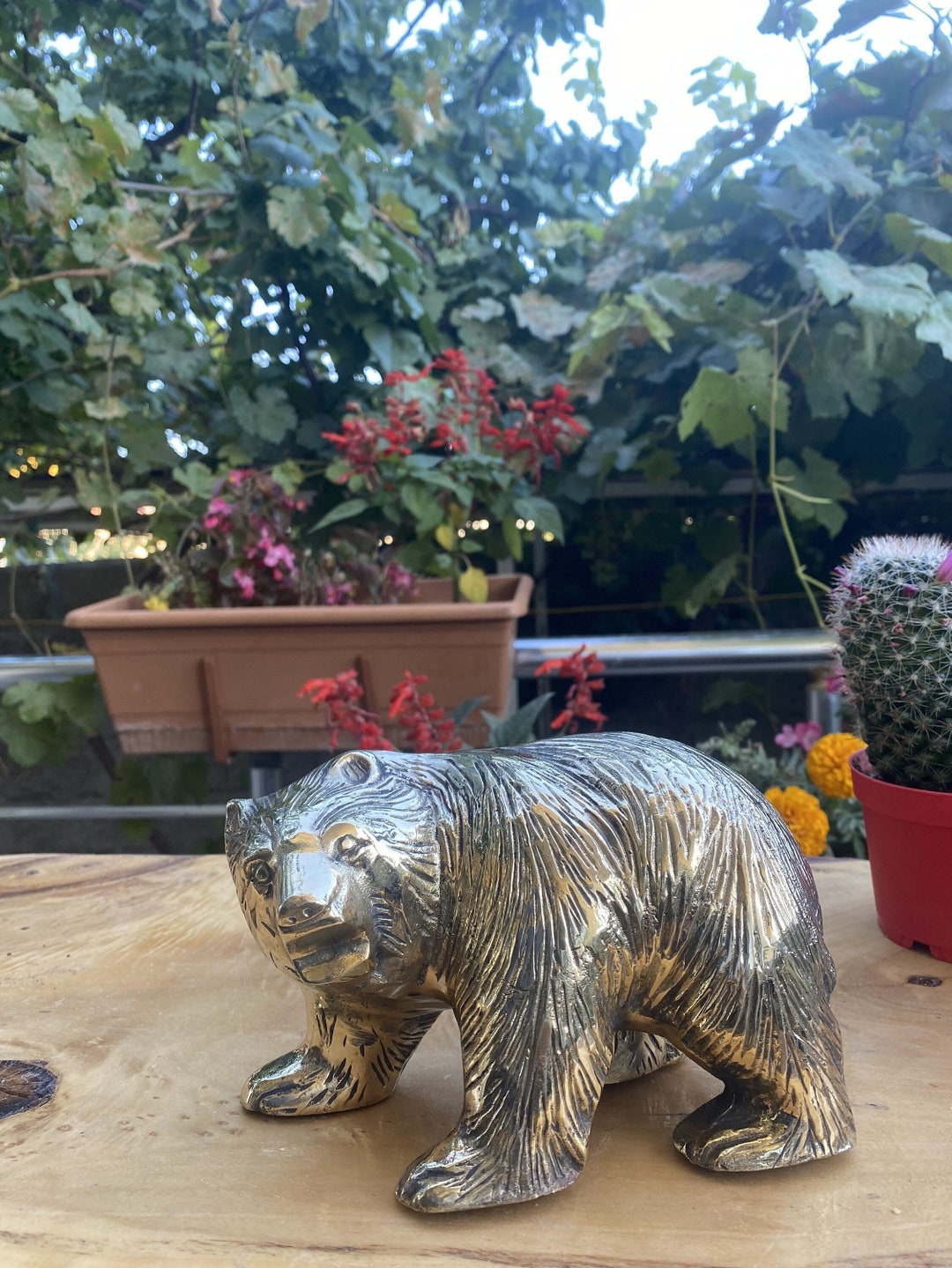 Russian Bear, Brass Bear Collectible Figurine, Brass Animals Bear