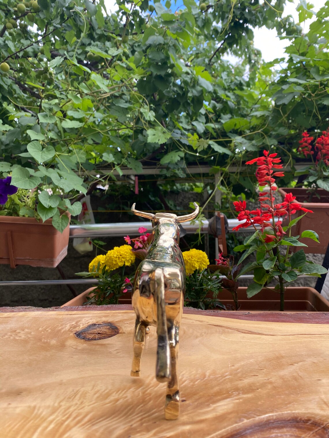 Spanish Bull Brass Sculpture Vintage Bull Sapain Copper Etsy