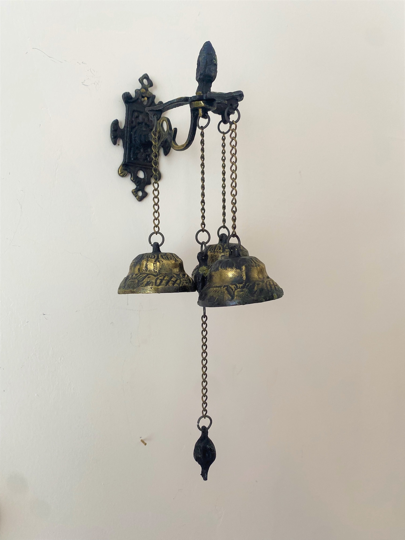 Vintage Brass Doorbell Hanging Wall Chimes 3 Bells Antique Art - Etsy
