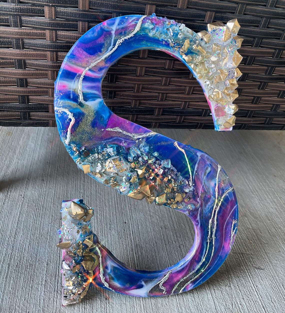 Custom Resin Art Letters 13.5 inches Entry console fire Etsy