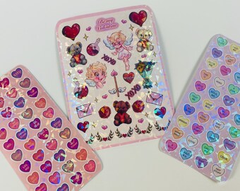 Valentine’s Day Sticker Sheet bundle. - 121 stickers in total