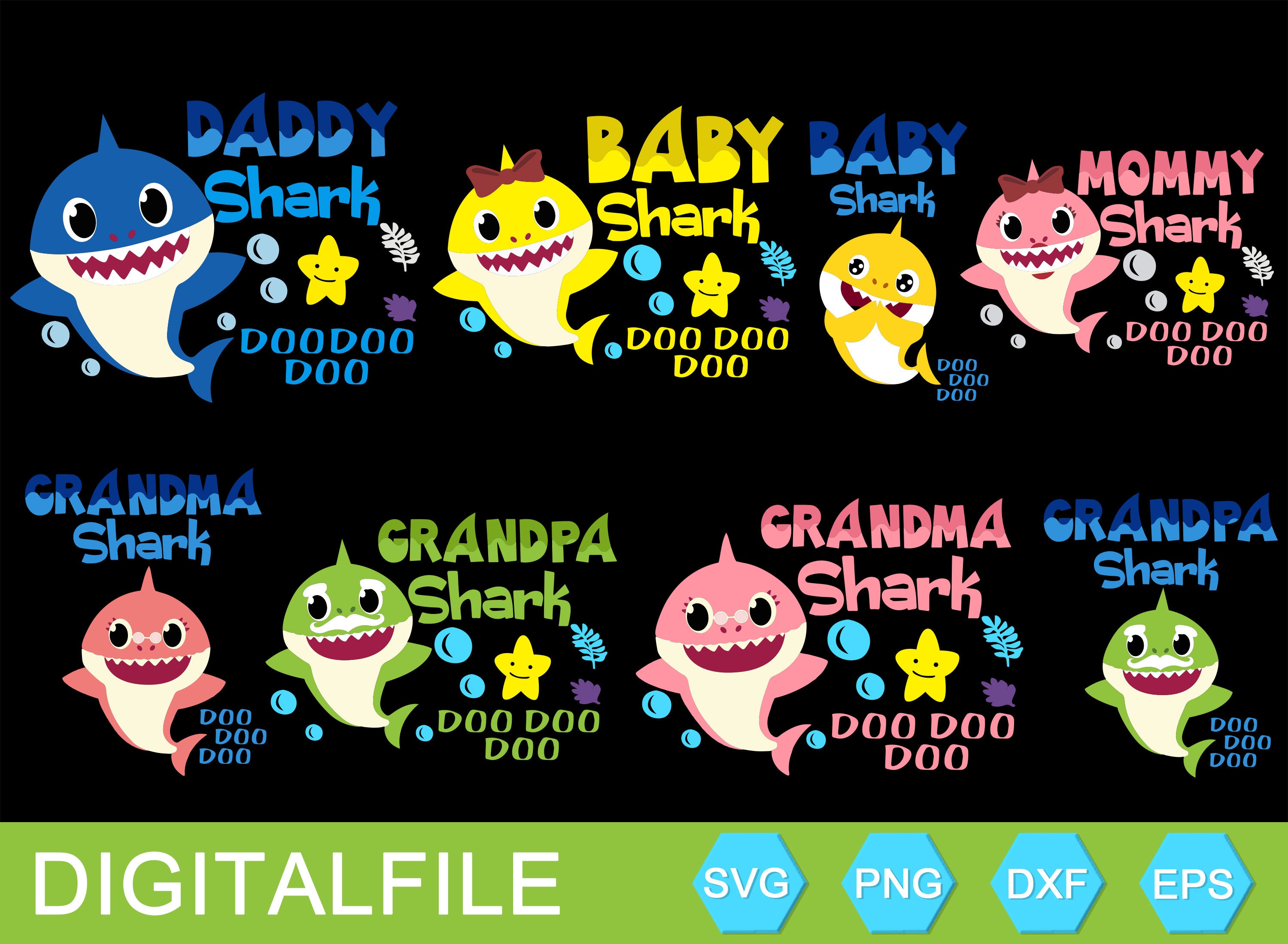 Download Family Shark Svg Bundle Baby Shark Svg Daddy Shark Momy | Etsy