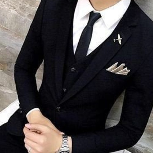 Men Suits Slim Fit Black 3 Piece Wedding Suit Party Wear - Etsy