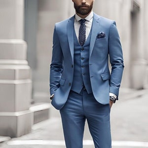 Trajes azul cielo para hombres 3 piezas Trajes Eligant Slim Fit Trajes de boda de playa Trajes de novio Trajes de fiesta A medida para hombres Etsy Espana