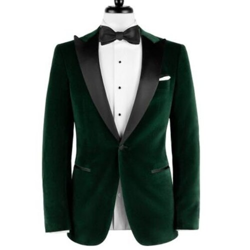 Tuxedo Jacket Men Green Velvet New Arrival Slim Fit Elegant - Etsy