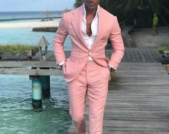 Herrenanzüge 2-teilig, rosa Anzüge Herren, Slim Fit Anzüge, Ein-Knopf-Anzüge, formelle Anzüge, Dinner-Anzüge, Hochzeit Bräutigam Anzüge, Maßanfertigungen für Herren