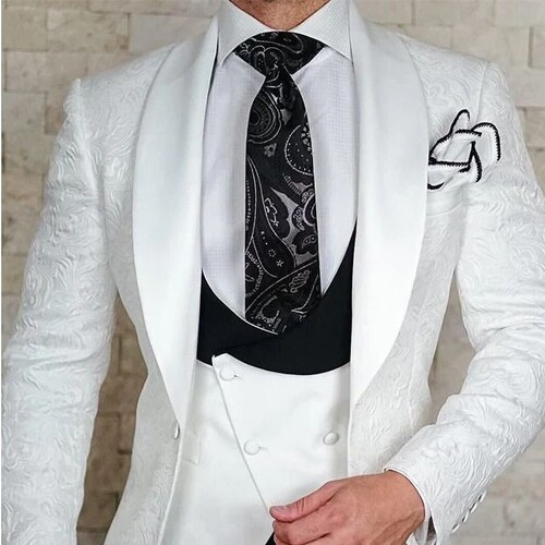 Men Suits 2 Piece White Elegant Designer Formal Fashion Tuxedo - Etsy