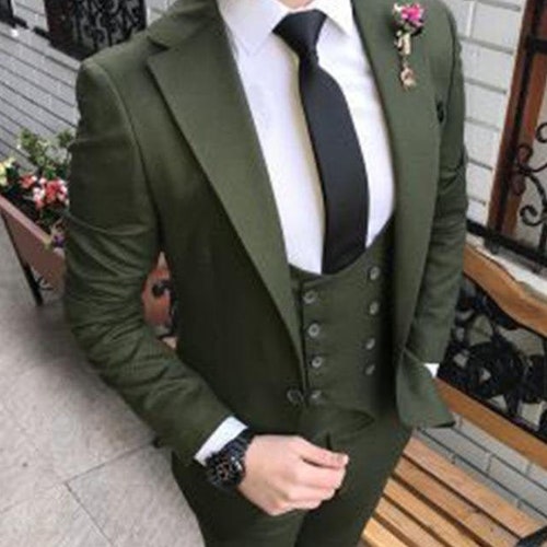 Men Suit Emerald Green Coat Pant 3 