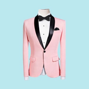 Men's Pink Peak Lapel One Button Blazer main image 1