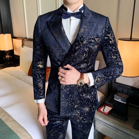 Printed tuxedo best sale suit