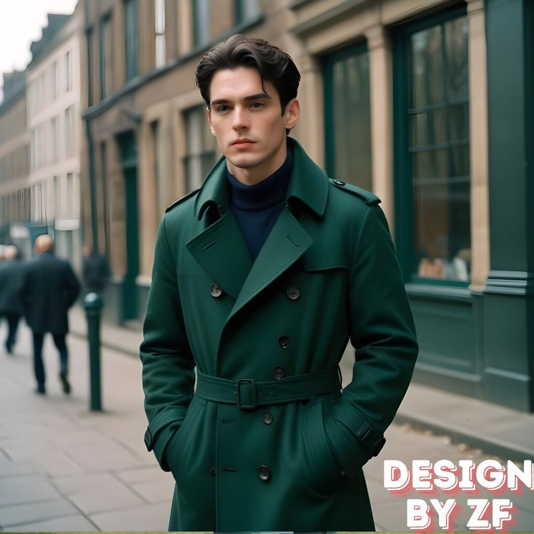 Sullen購入 ダブルブレストトレンチコート ダークグリーン Sullen購入 ダブルブレストトレンチコート ダークグリーン