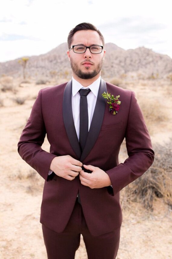 Oxblood wedding hotsell suit