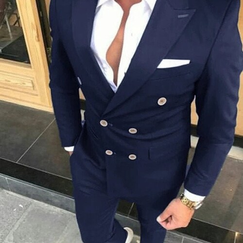 Men Suits 2 Piece Sky Blue Suits Men Slim Fit Suits Double - Etsy