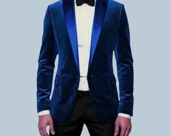 blue suede dinner jacket