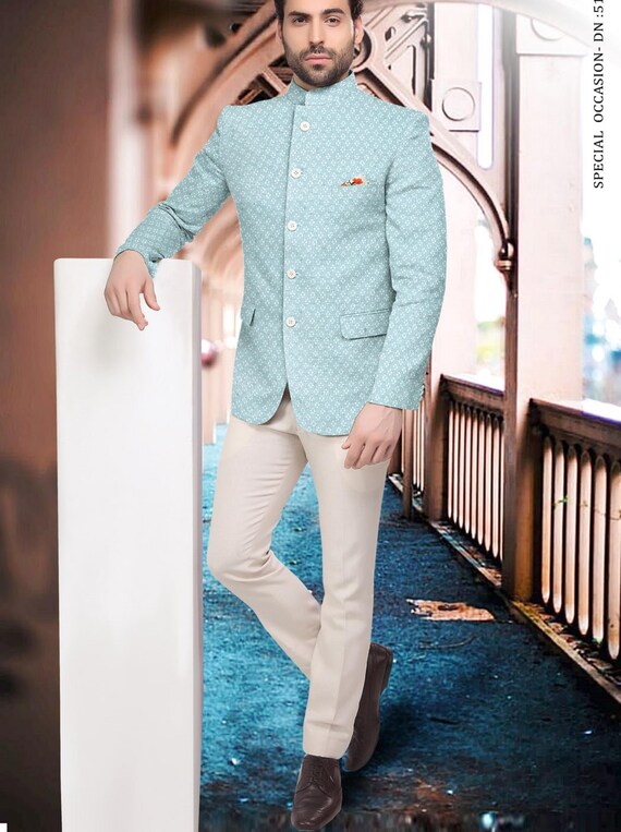 Jodhpuri suit deals in blue colour