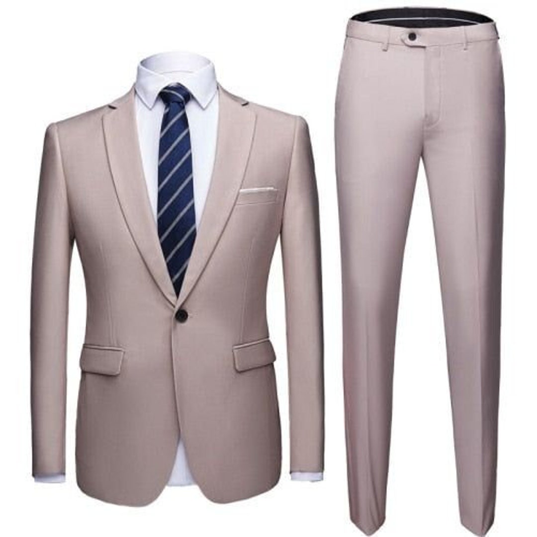 Men Suits Cream 2 Piece Slim Fit Elegant Formal Fashion Suits - Etsy