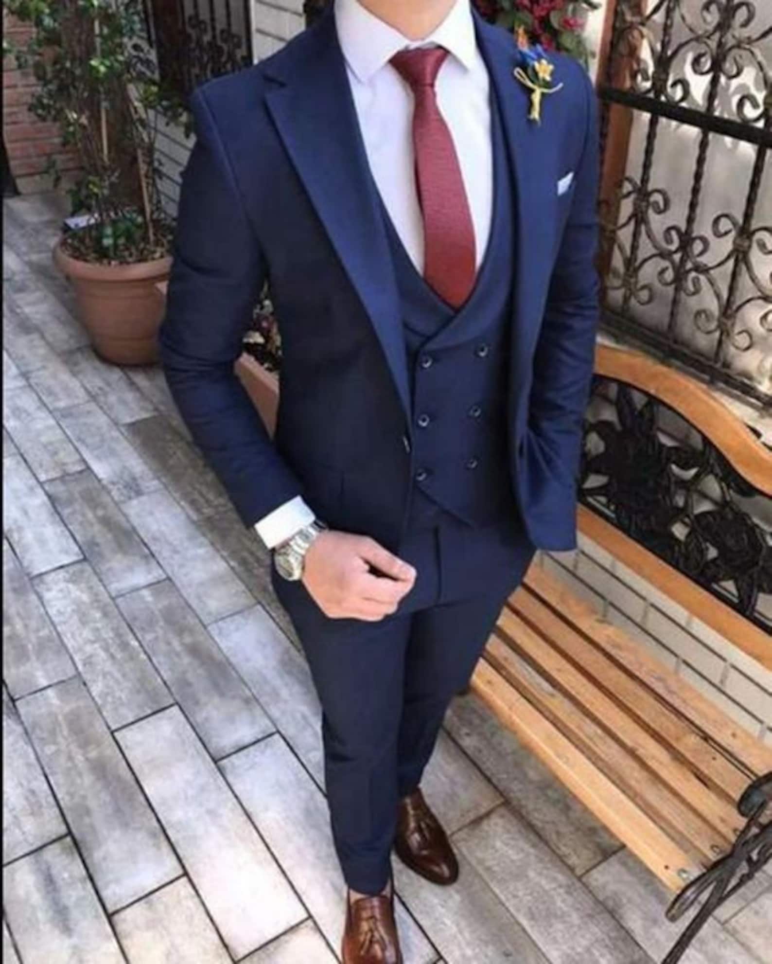 Men Suits Royal Blue Formal Fashion Wedding Groom Party Wear Etsy