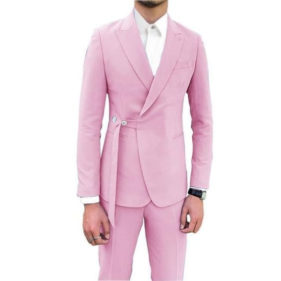 Men Suits Pink 2 Piece Robe Slim Fit Elegant Formal Fashion | Etsy