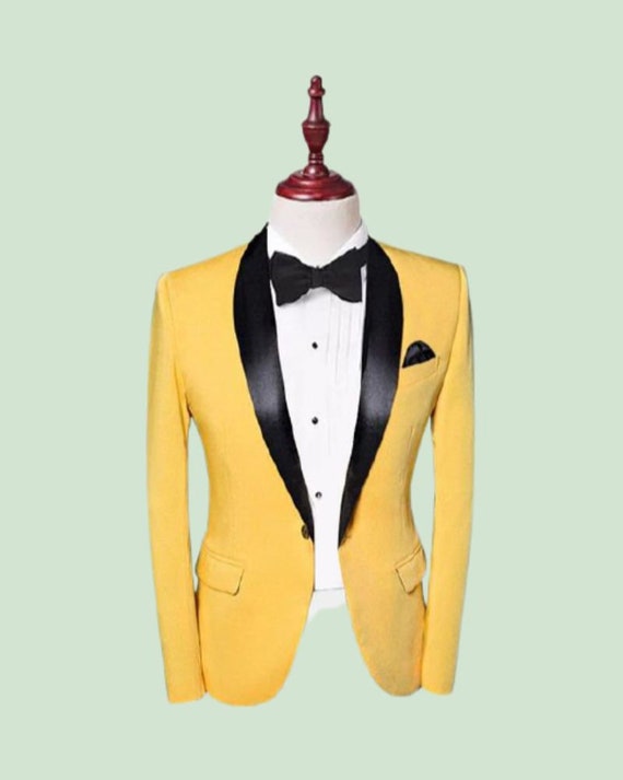 Mens yellow top blazer jacket
