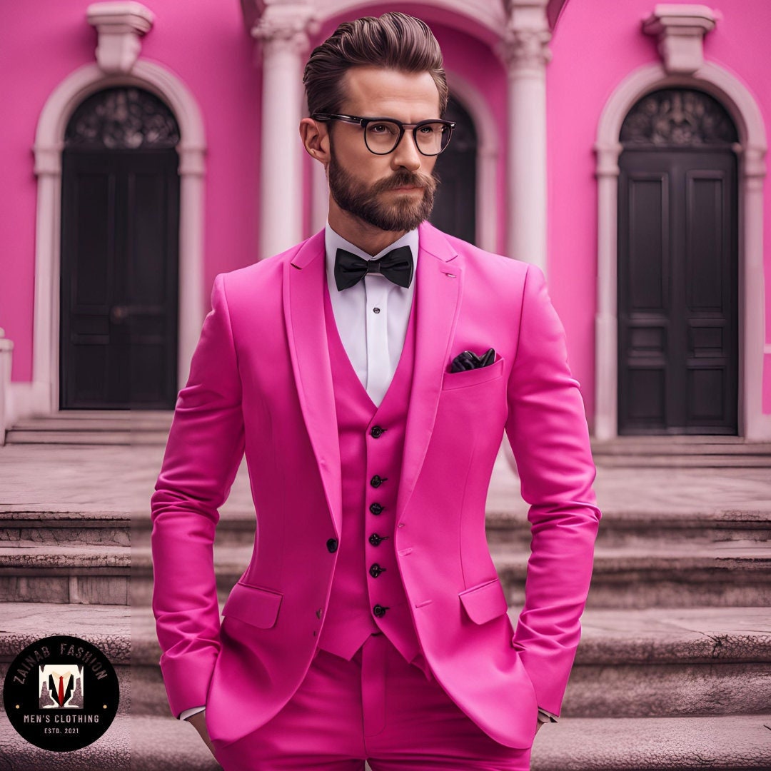 Hot pink suit jacket mens sale