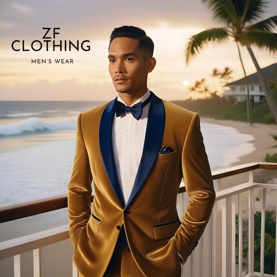 Navy blue and gold suit jacket sale