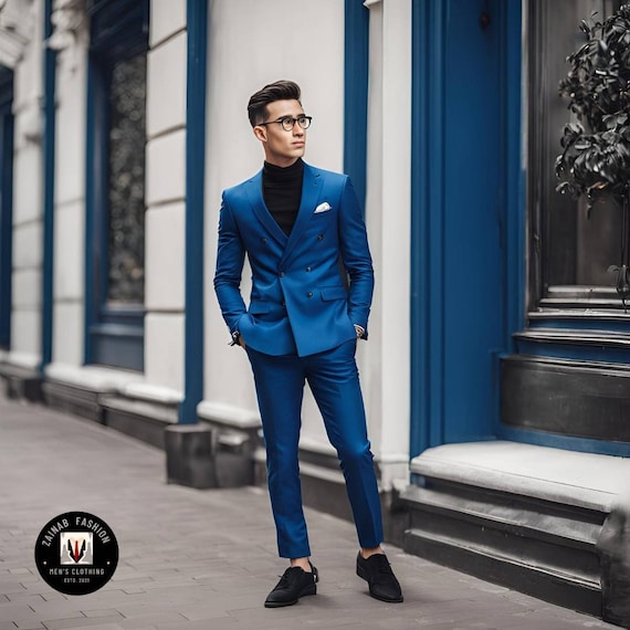 BurberryLondon ダークブルー ダブルブレスト ビジネススーツ ダブルスーツ 着こなし ブルー編！華やかに仕上げた洒落者たちの