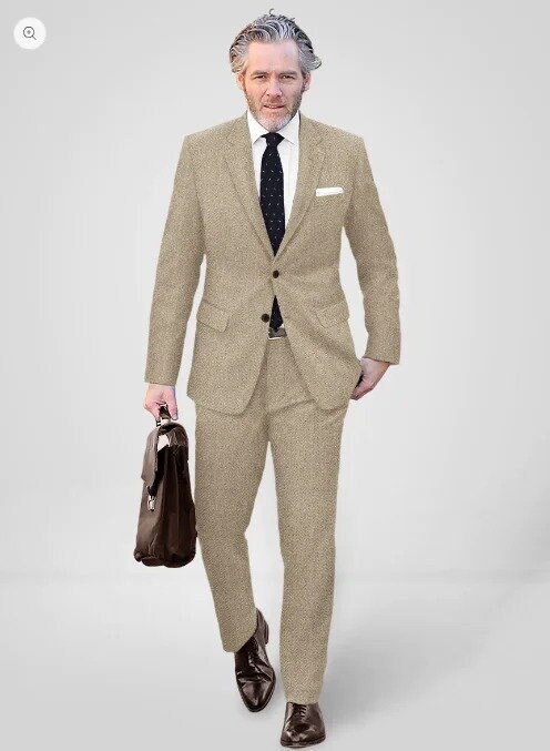 Beige tweed suit shop
