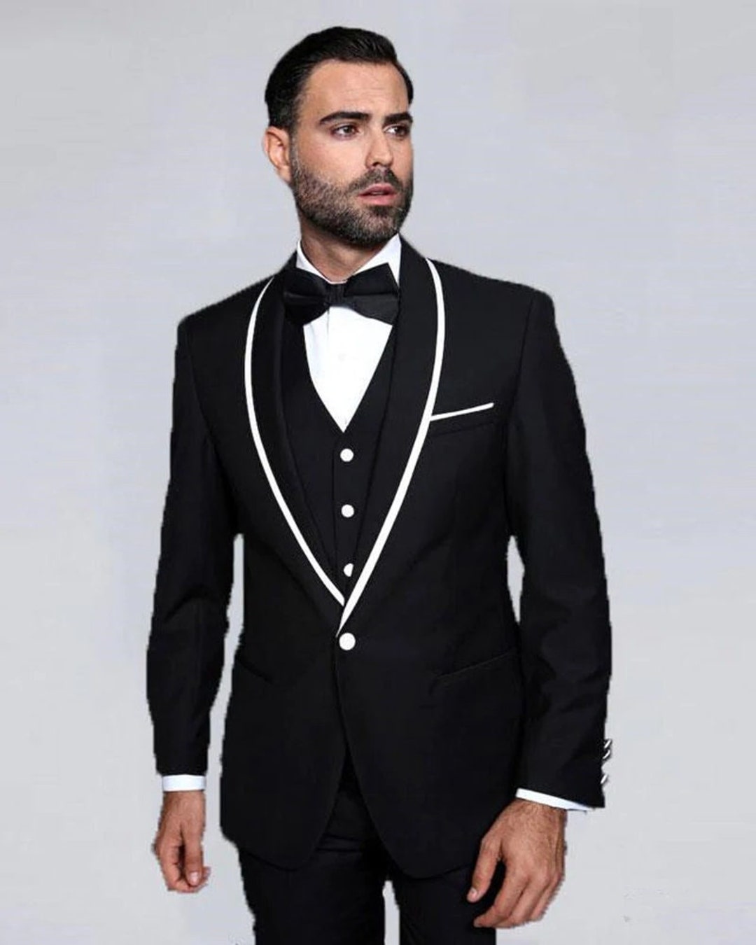 Men Suits Black 3 Piece Slim Fit Elegant Formal Fashion Suits - Etsy