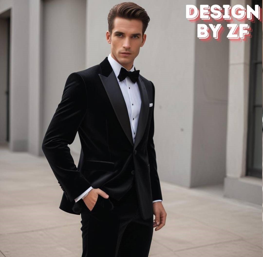 YUVUXE Men's Suit Set 3 Piece Suits for Men Black One Button