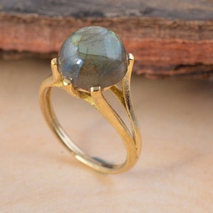 Labradorite ring, Labradorite 18k gold plated ring with stone, gold ring with stone, Labradorite stone ring, birthstone ring, Boho ring