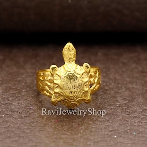 Golden Turtle Ring, Statement Ring, Brass Animal Ring, Ocean Turtle Ring, Gold Sea Turtle Ring, Gift For Turtle Lovers, Birthday Gift