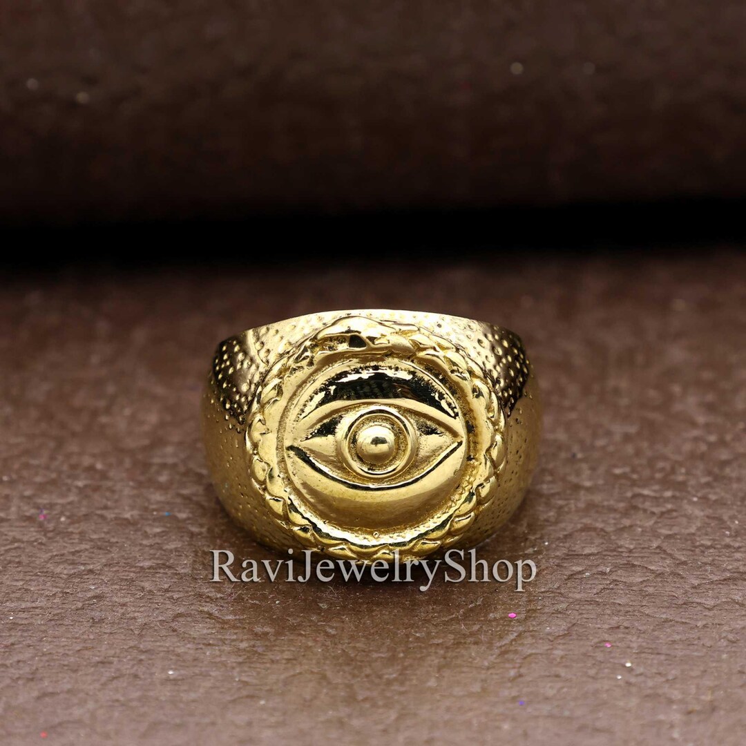Seeing Eye Rings Golden Evil Eye Ring, Dainty Ring, Minimalist Brass Ring, Eye Ring ...