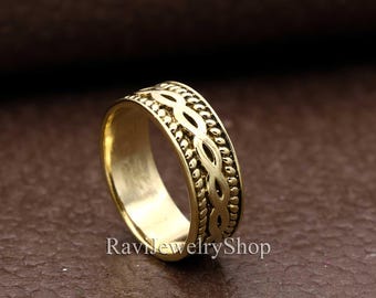 Gold Band Ring, Wedding Band Ring, Stackable Ring, Mens Gold Band, Thumb Ring, Minimal Band Ring, Unisex Everyday Ring, Anniversary Gift