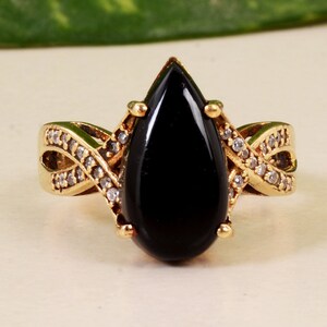Black onyx ring,handmade ring, statement ring, promise ring, natural black onyx ring, women ring, boho ring, black onyx jewelry for women