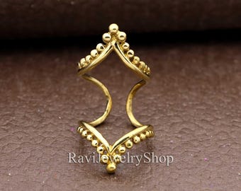 Full Finger Ring, Brass Ring, Unique Ring, Ornament Ring, Bohemian Ring, Boho Jewelry, Long Statement Ring, Ethnic Ring, Extra Wide Ring,