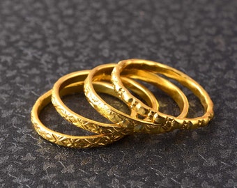 Anillo de latón hecho a mano: joyería minimalista bohemia apilable