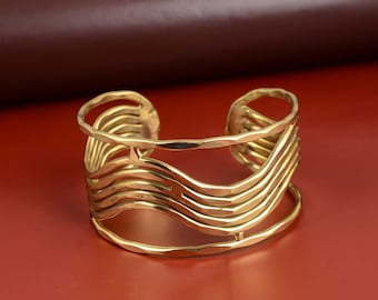 Breites Manschetten Armband, Gold Hochzeitsarmband, Gold Manschette Armband, Braut Armband, Manschette Armband, Gold Armband, Boho Hand Manschette Armband,