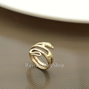 Snake Wrap Brass Ring | Handmade Serpent Adjustable Ring | Boho Reptile Jewelry | Symbolic Snake Ring for Women | Gift for Her or Him