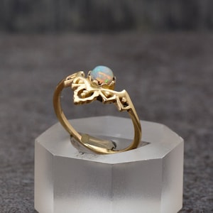 Gold Opal Ring, Opal Ring, Gold Ring, Delicate Gold Ring, Stacking Ring, Stacking Opal Ring, Gold Filled Ring,Father&#39;s day gift